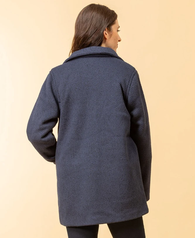 Manteau Bleu Marine Femme 4 Manteau Bleu Marine Femme – Image 4