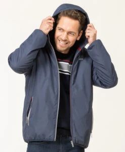 Blouson Homme Bleu Marine Avec capuche Ajustable 