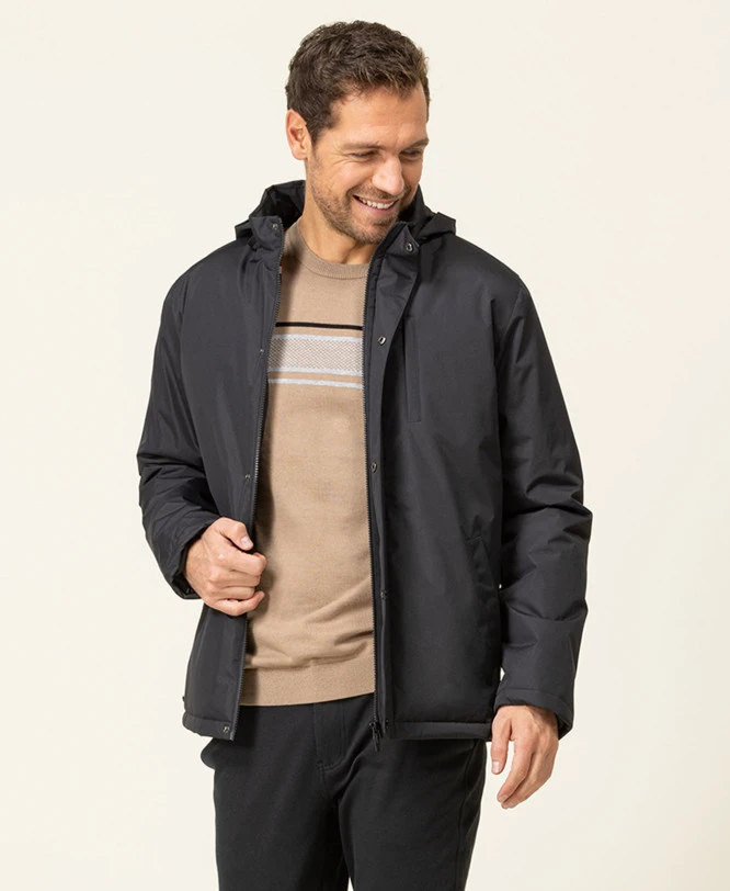 Parka Noir Homme Avec Capuche Intégrée 1 Parka Noir Homme Avec Capuche Intégrée