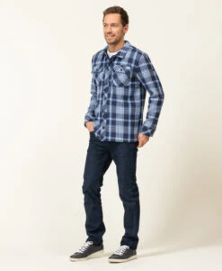 Veste Surchemise à Carreaux Homme -Terre De Marin Boutique prod 8238 veste ml carreaux bleu jarrot 666x812 fc7ea0111e0b