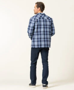 Veste Surchemise à Carreaux Homme -Terre De Marin Boutique prod 8239 veste ml carreaux bleu jarrot 666x812 fc7ea0111e0b