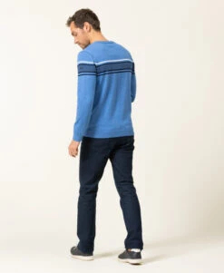 Pull Bleu Vif Col Rond Homme -Terre De Marin Boutique prod 8249 pull bleu moyen kanen 666x812 fc7ea0111e0b