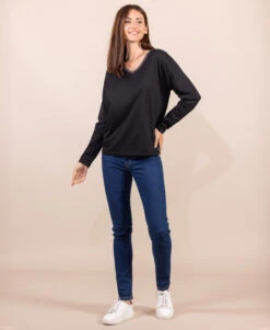 T-shirt Manches Longues Noir Femme 8 T-shirt Manches Longues Noir Femme -Terre De Marin Boutique prod 8756 tee shirt ml noir triol 666x812 fc7ea0111e0b