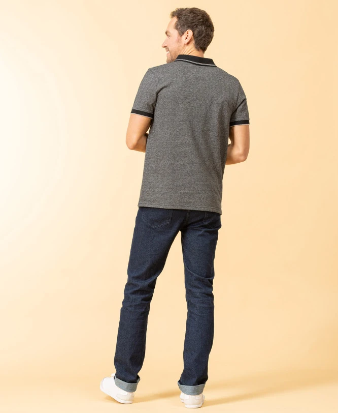 Polo Gris Chiné Homme 5 Polo Gris Chiné Homme – Image 5