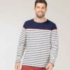 Mrinièe Homme Grège/bleu Marine -Terre De Marin Boutique prod 9085 mariniere ml fond grege raye indigo maritage 666x812 fc7ea0111e0b