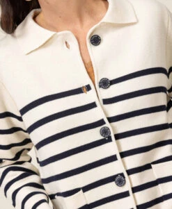 Gilet Rayé Femme -Terre De Marin Boutique prod 9098 cardigan tricot fond grege raye indigo gixode 666x812 fc7ea0111e0b