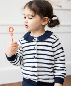Gilet Rayé Col Claudine Bébé Fille -Terre De Marin Boutique prod 9103 cardigan tricot fond naturel raye indigo gemy 666x812 fc7ea0111e0b