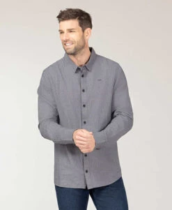 Chemise Grise Pied-de-poule Homme