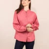 Chemise Rose Col Montant Femme