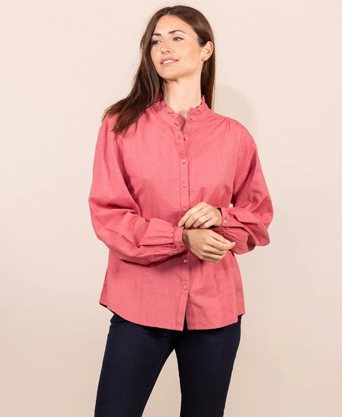 Chemise Rose Col Montant Femme 1 Chemise Rose Col Montant Femme