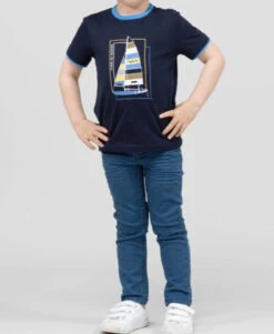 T-shirt Garçon Col Rond Bleu Marine -Terre De Marin Boutique prod 9253 tee shirt mc indigo axul 666x812 fc7ea0111e0b