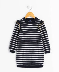 Robe Pull à Rayures Fille