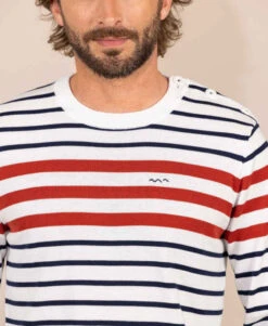 Pull Rayé Multicolore Homme 5 Pull Rayé Multicolore Homme -Terre De Marin Boutique prod 9369 pull fond grege raye multicolore kilian 666x812 fc7ea0111e0b