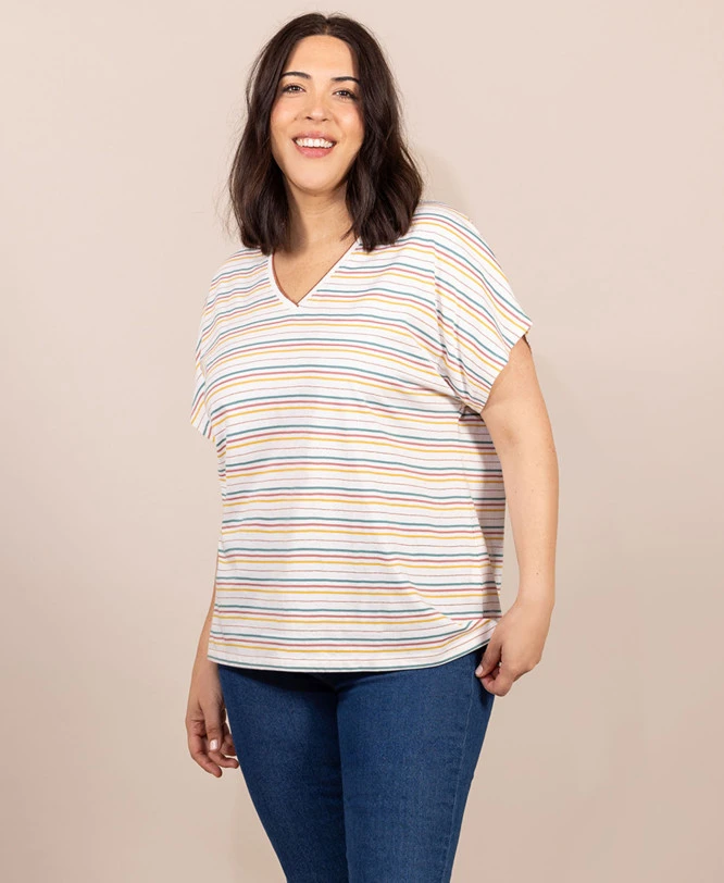 T-shirt Rayé Fils Métallisés Femme 1 T-shirt Rayé Fils Métallisés Femme