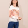 Pull Marin Femme Fond Grège Rayé Orange -Terre De Marin Boutique prod 9409 pull fond grege raye orange hicha2 666x812 fc7ea0111e0b