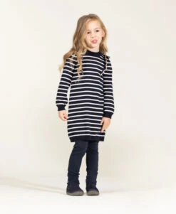 Robe Pull à Rayures Fille -Terre De Marin Boutique prod 9743 robe ml fond naturel raye indigo rococo 666x812 fc7ea0111e0b