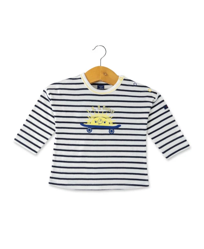 Marinière Bébé Rayé Bleu Marine Avec Motif Imprimé 1 Marinière Bébé Rayé Bleu Marine Avec Motif Imprimé