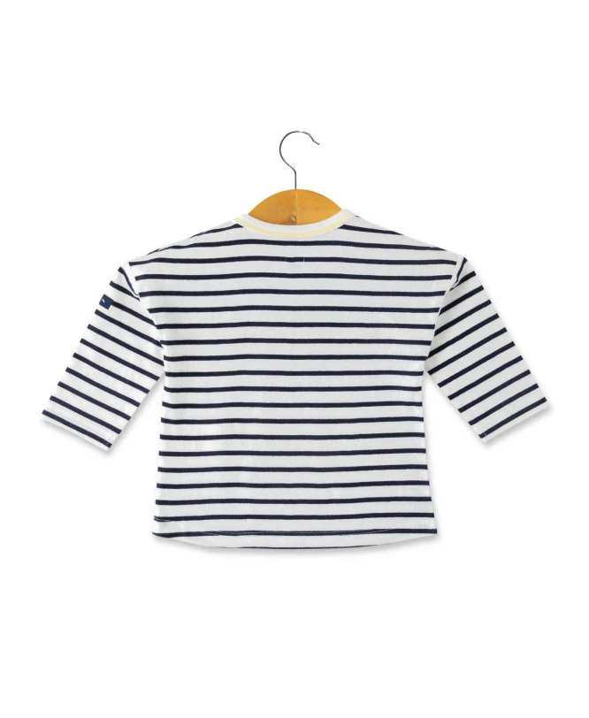 Marinière Bébé Rayé Bleu Marine Avec Motif Imprimé 2 Marinière Bébé Rayé Bleu Marine Avec Motif Imprimé – Image 2