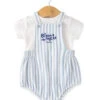 Ensemble Salopette + T-shirt Bébé Rayé Bleu