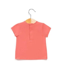 Combicourt Bébé Fille + T-shirt Corail -Terre De Marin Boutique prod 9876 salopette courte haut imprime quarta 666x812 fc7ea0111e0b