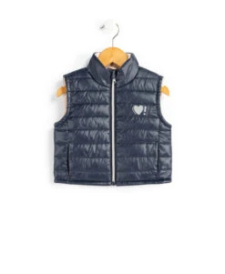 Doudoune Courte Sans Manches Fille Bleu Marine