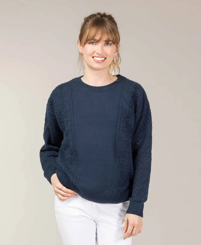 Pull Ajouré Femme Bleu Marine 1 Pull Ajouré Femme Bleu Marine